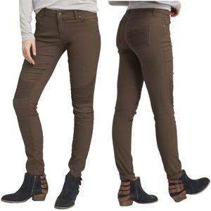 PRANA Brenna Moto Style Skinny Leg Pant in Scorched Brown 6